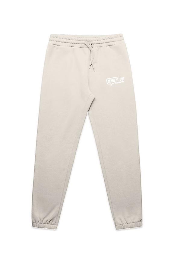 MENS STENCIL TRACK PANTS- ECRU